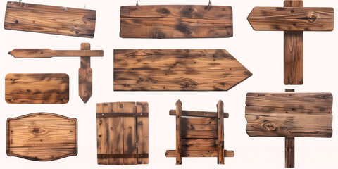 Fototapeta premium Wooden sign post&nbsp; Generative AI