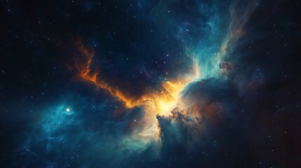Fototapeta premium Dramatic Interstellar Cloudscape with Vivid Colors - made with Generative AI
