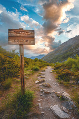 Obraz premium Wooden sign post&nbsp; Generative AI