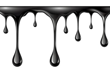 three black drips are aligned horizontally illustration