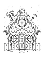 Whimsical Gingerbread House Decorated with Icing and Gumdrops