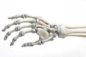 Detailed Anatomical Illustration of Human Hand Bones and Joints on White Background