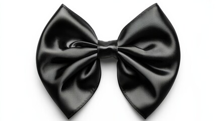 A black bow tie on a white background