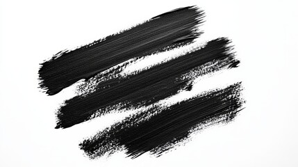 A black brush stroke on a white background