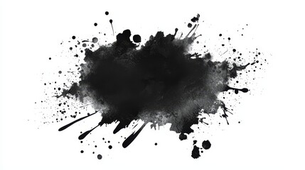 Fototapeta premium a black ink splatter on a white background