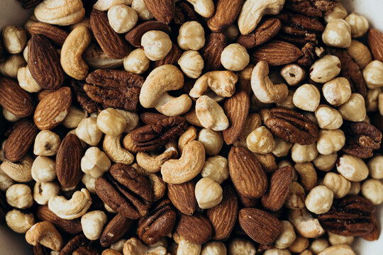 Assorted nuts creating a delicious and nutritious mix