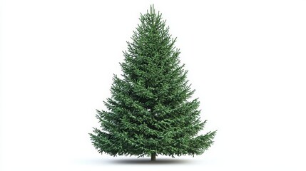 A small green christmas tree on a white background