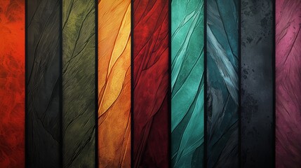 Fototapeta premium A set of different colored feathers on a black background
