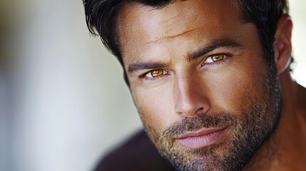 A close up of a man with a serious look on his face