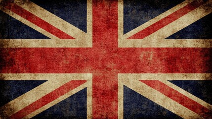 Fototapeta premium A grungy union jack flag on a black background