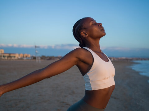 Girl stretching body