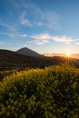 Colorful sunset with clouds at the top of Spain.