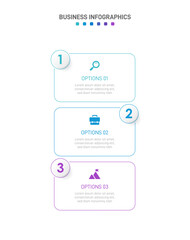 Vertical progress bar featuring 3 arrow-shaped elements, symbolizing the three stages of business strategy and progression. Clean timeline infographic design template. Vector for mobile presentation.