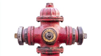 Fototapeta premium A red fire hydrant on a white background