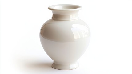 A white vase sitting on top of a white table