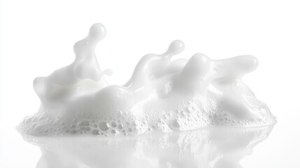 A splash of milk on a white surface