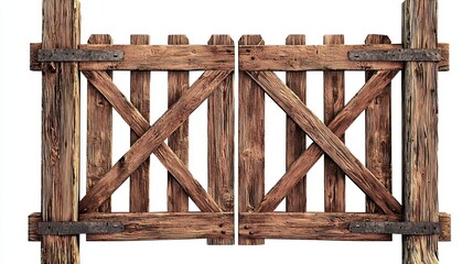 Obraz premium A wooden gate with a metal latch on it