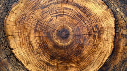 Fototapeta premium A close up of a tree trunk showing the rings of a cross section