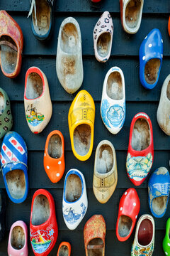 Wooden clogs as flower pot in Netherlands
