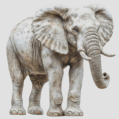 Fototapeta premium Realistic and Detailed Statue of an Elephant Capturing the Majesty and Grace of One of Nature's Most Beloved Animals in a Stunning Art Piece