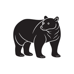 Fototapeta premium Bear silhouette, black and white silhouette, vector and illustration,&nbsp;black&nbsp;and&nbsp;white