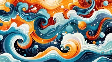 Abstract vector design with flowing colors, representing vibrant water currents