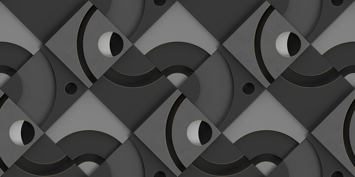 Cellular dark gray tiles.