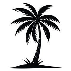 Elegant and Majestic Black Palm Tree Illustrations: A Stunning Showcase of Tropical Nature's Iconic Symbol of Paradise and Relaxation.