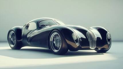 Elegant Black Classic Car: A Timeless Design