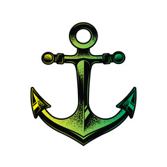 Sea anchor. Original vector illustration in vintage style. T-shirt design.