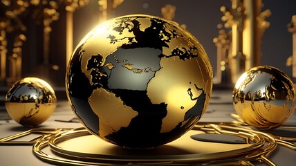 Black and gold globe