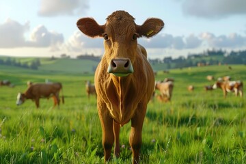 Brown cow isolated