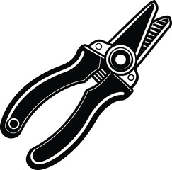 Precision Garden Pruners Illustration Silhouette 