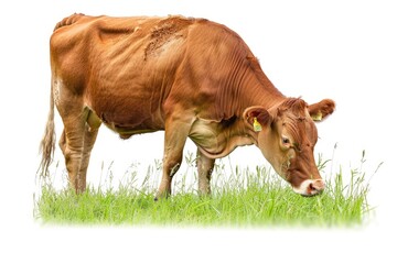 Fototapeta premium Brown cow isolated