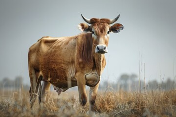 Brown cow isolated