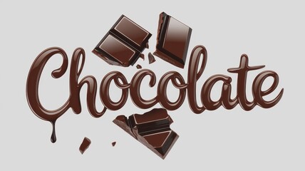 Chocolate Typography with Text Designed as Chocolate Pieces