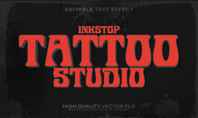 Tattoo text effect, editable text effect and rock 3d font style bold shadow music poster design
