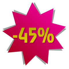 Colorful promotion label, 45%