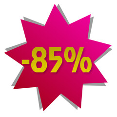 Colorful promotion label, 85%
