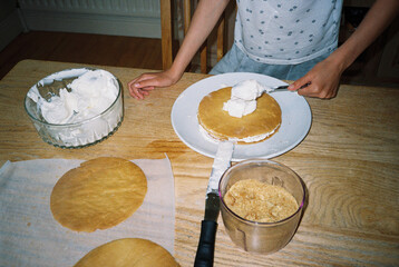Homemade cake making process
