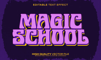 Fototapeta premium Magic text effect, editable text effect and mystical 3d font style bold shadow illusion poster design