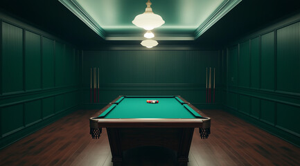 Vintage Game Room Overlooking Alley With Billiard Facilities