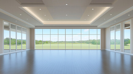 Obraz premium Grand Ballroom with Open Country Views and Elegant Decor