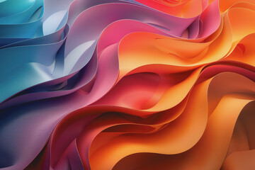 Obraz premium A striking 3D background featuring dynamic swirling shapes in gradient colors resembling ornaments.
