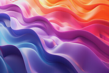 Obraz premium A striking 3D background featuring dynamic swirling shapes in gradient colors resembling ornaments.