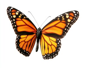 Fototapeta premium Monarch Butterfly Life Stages: Isolated Display of Nature's Elegant Transformation Against a Summer Background