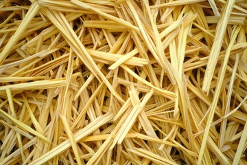 Golden Yellow Stalks: Abundant Collection of Straw in a Natural Setting