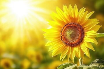 Obraz premium Bright sunflower close-up under sunny light