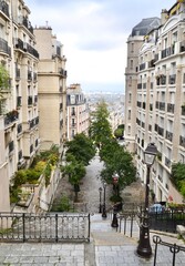 View of Montmartre steps in Paris