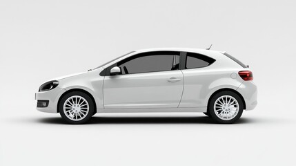 Naklejka premium Stylish Silver Hatchback: Compact Car Isolated in a White Studio Background